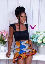 Kplome Ankara Slant Mini Skirt - Image 4