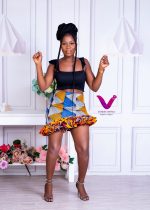 Kplome Ankara Slant Mini Skirt