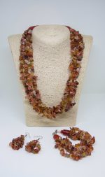 4-Strand chip-stone Necklace | #4