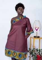 African Print Eno One-Shoulder Dress| S-M - Image 2