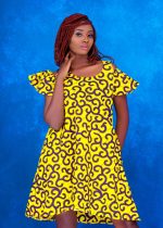 #65- Okyin Flare Ankara Dress| M - Image 3